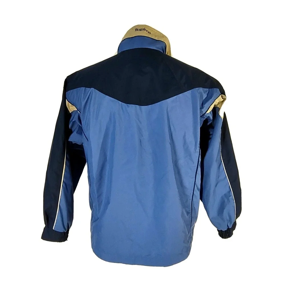 Columbia Jacket Windbreaker Boys Youth 14/16 Full Zip & Snap Closure Blue Yellow